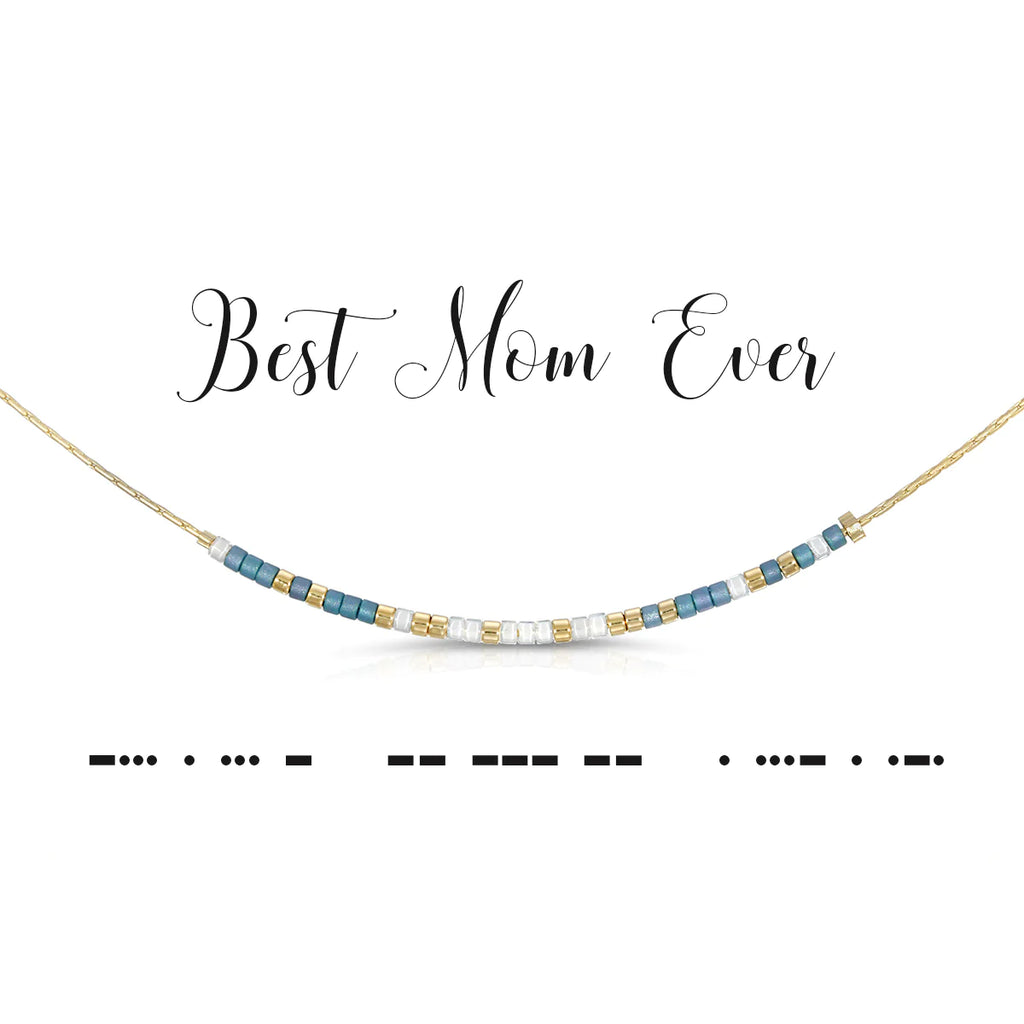 Best Mom Ever Dot & Dash Morse Code Necklace