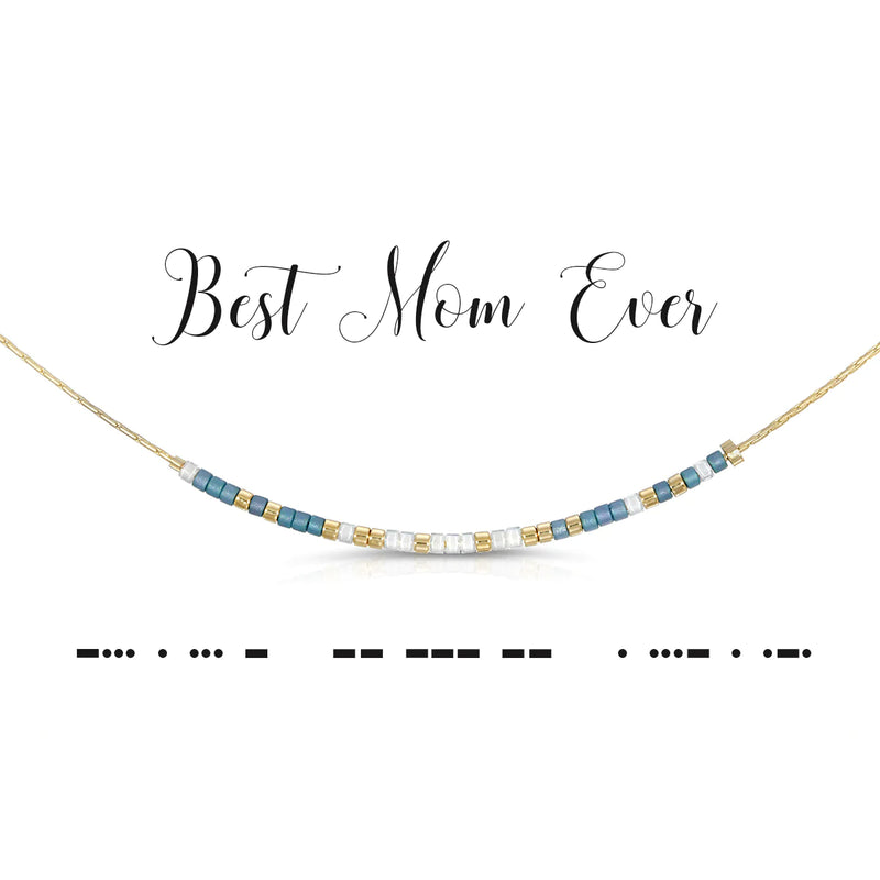 Best Mom Ever Dot & Dash Morse Code Necklace