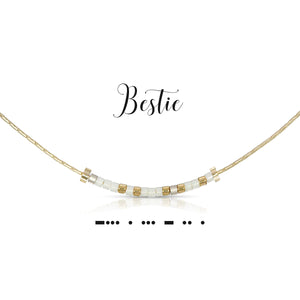 Bestie Dot & Dash Morse Code Necklace
