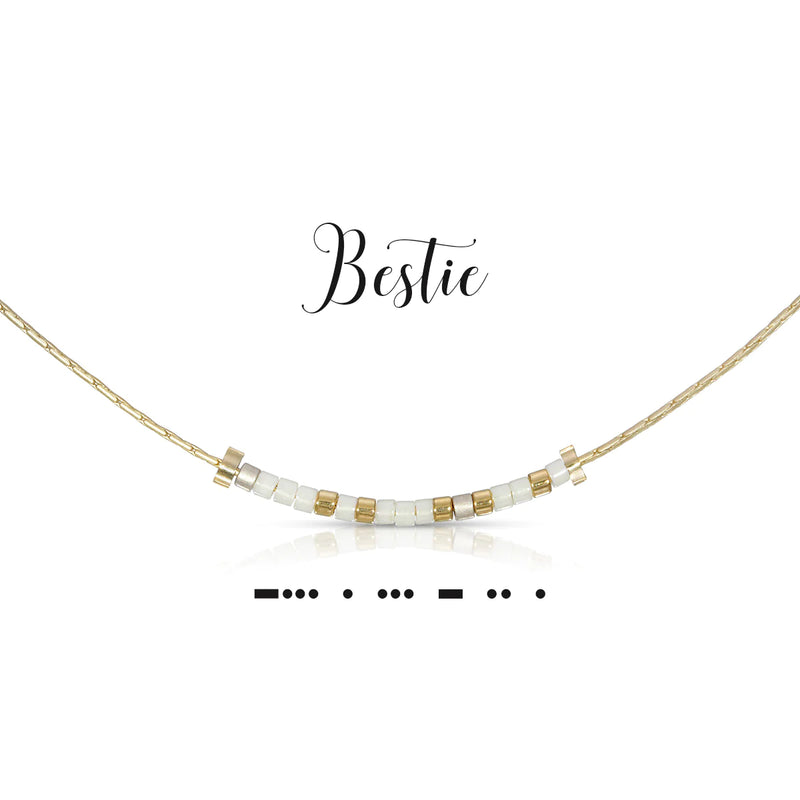 Bestie Dot & Dash Morse Code Necklace