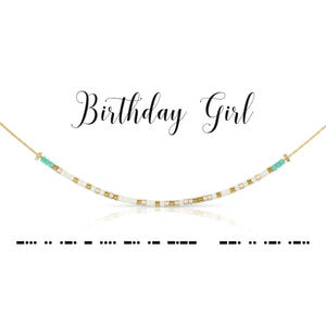 Birthday Girl Dot & Dash Morse Code Necklace