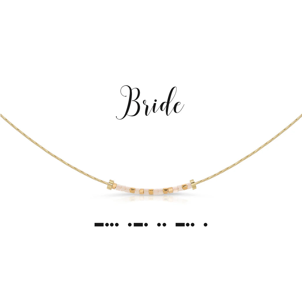 Bride Dot & Dash Morse Code Necklace