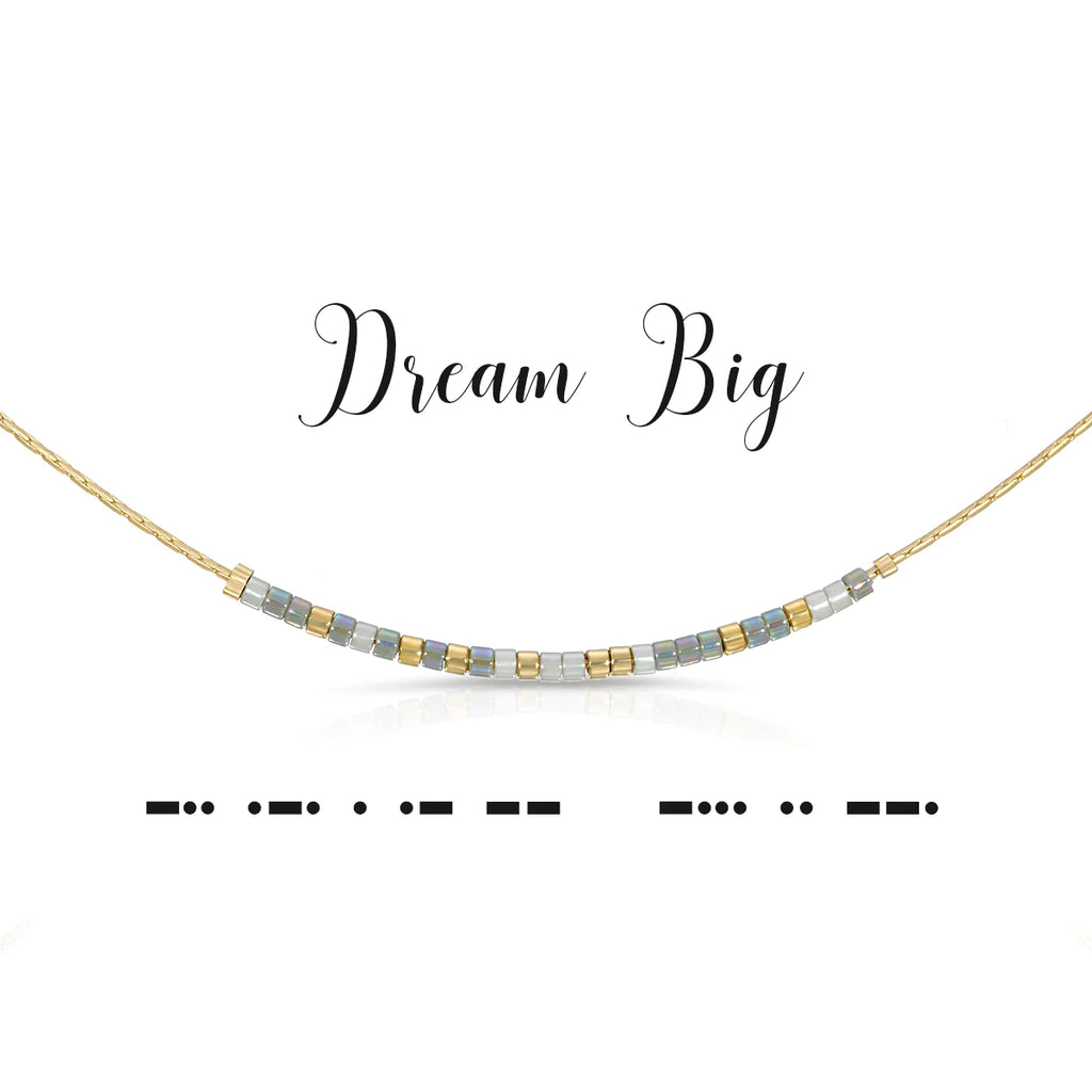 Dream Big Dot & Dash Morse Code Necklace