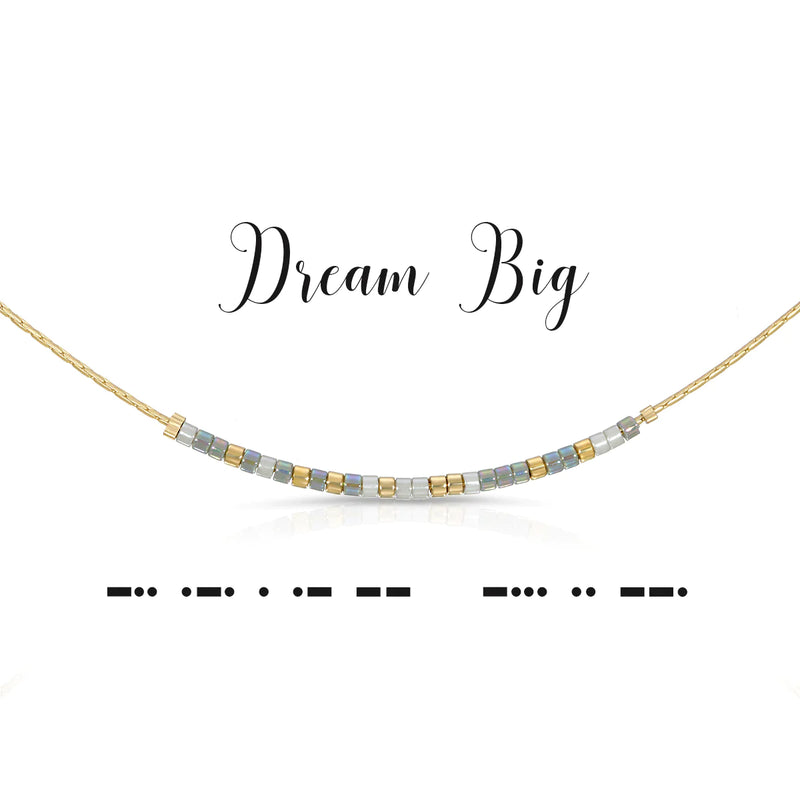 Dream Big Dot & Dash Morse Code Necklace