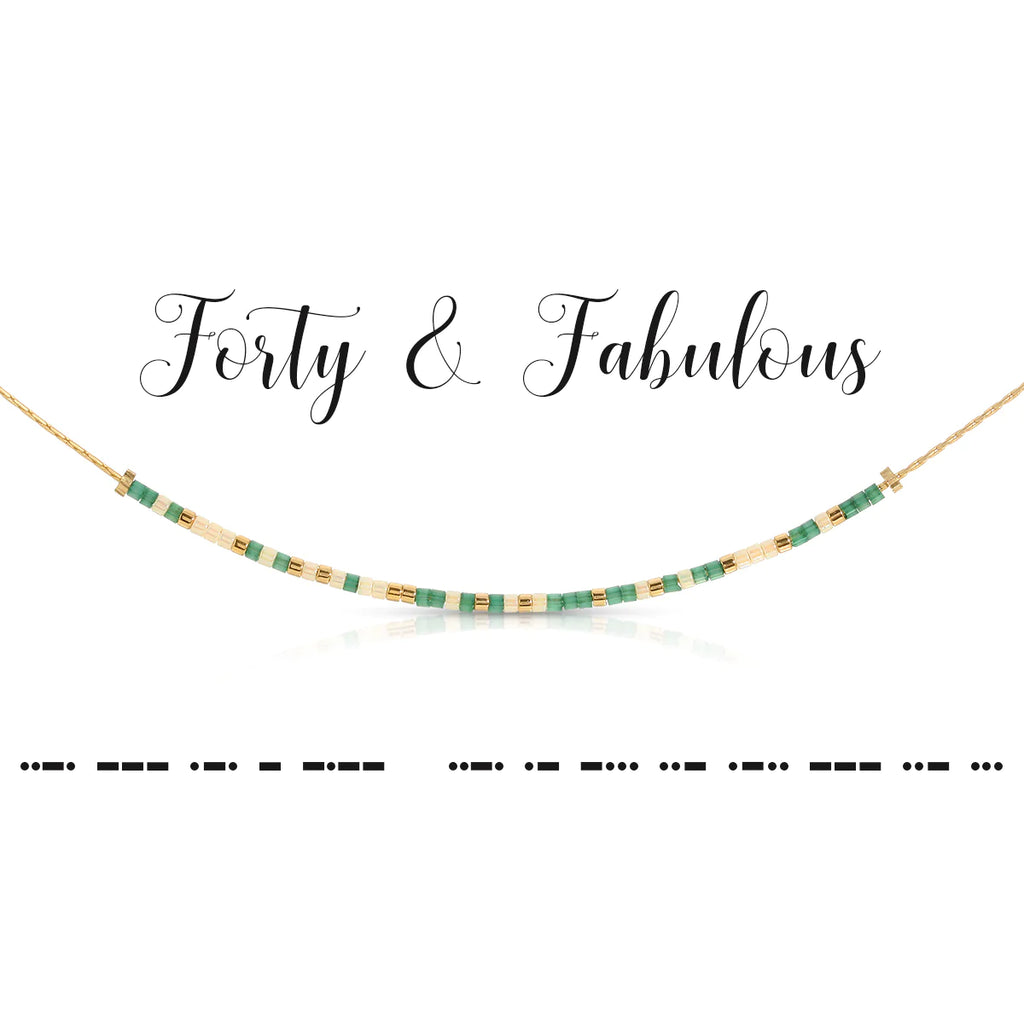 Forty & Fabulous Dot & Dash Morse Code Necklace