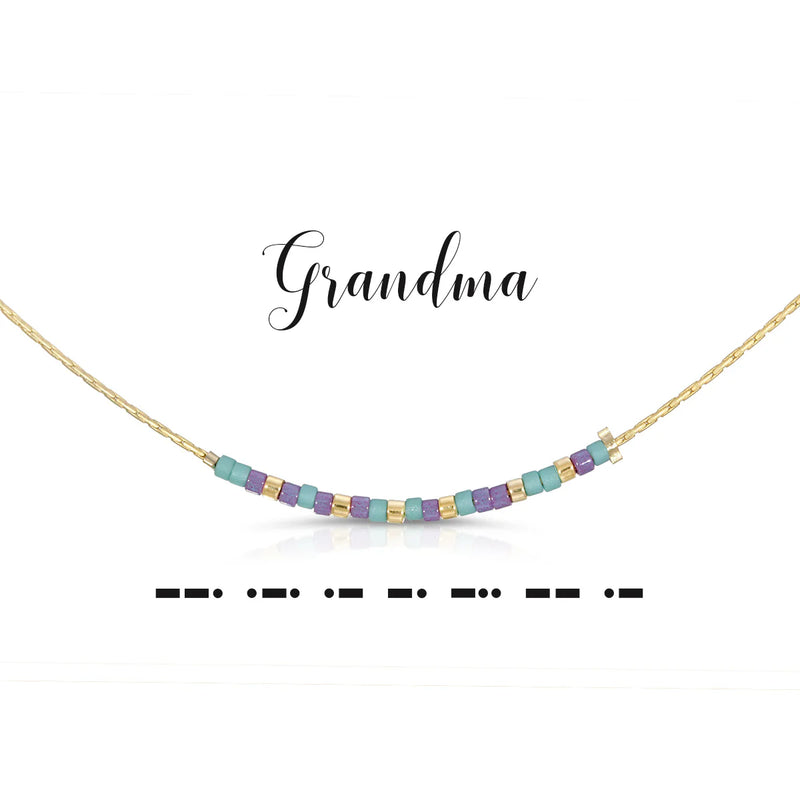 Grandma Dot & Dash Morse Code Necklace