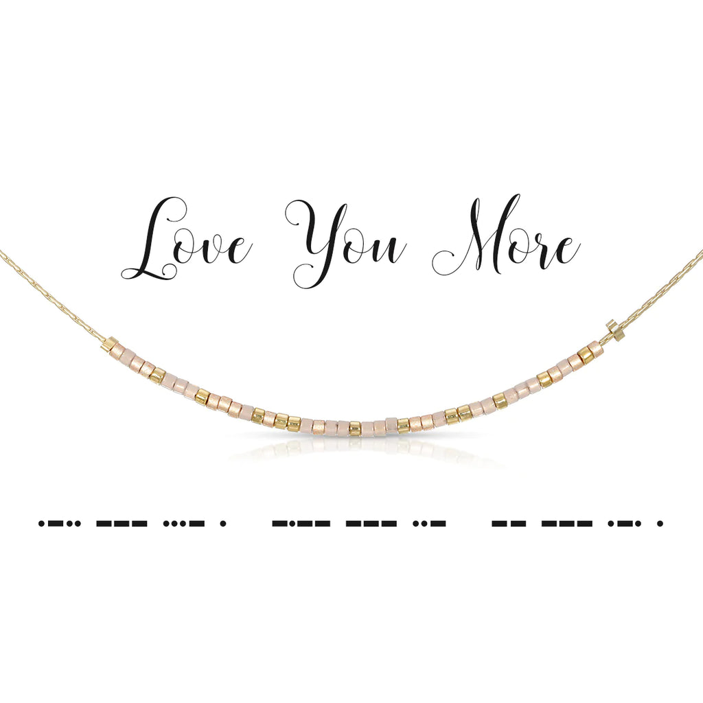 Love You More Dot & Dash Morse Code Necklace