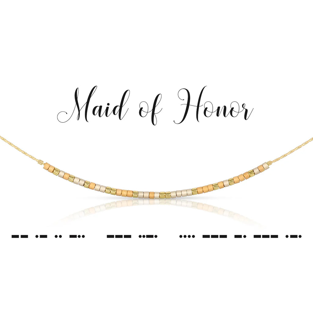 Maid of Honor Dot & Dash Morse Code Necklace