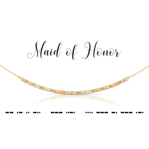 Maid of Honor Dot & Dash Morse Code Necklace