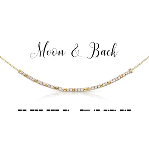 Moon & Back Dot & Dash Morse Code Necklace