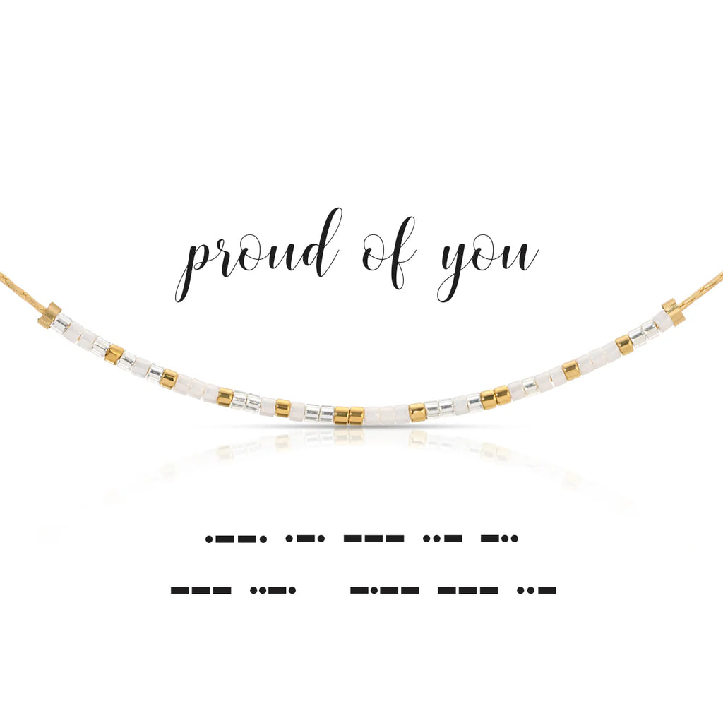 Proud of You Dot & Dash Morse Code Necklace