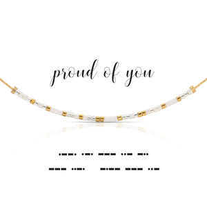 Proud of You Dot & Dash Morse Code Necklace