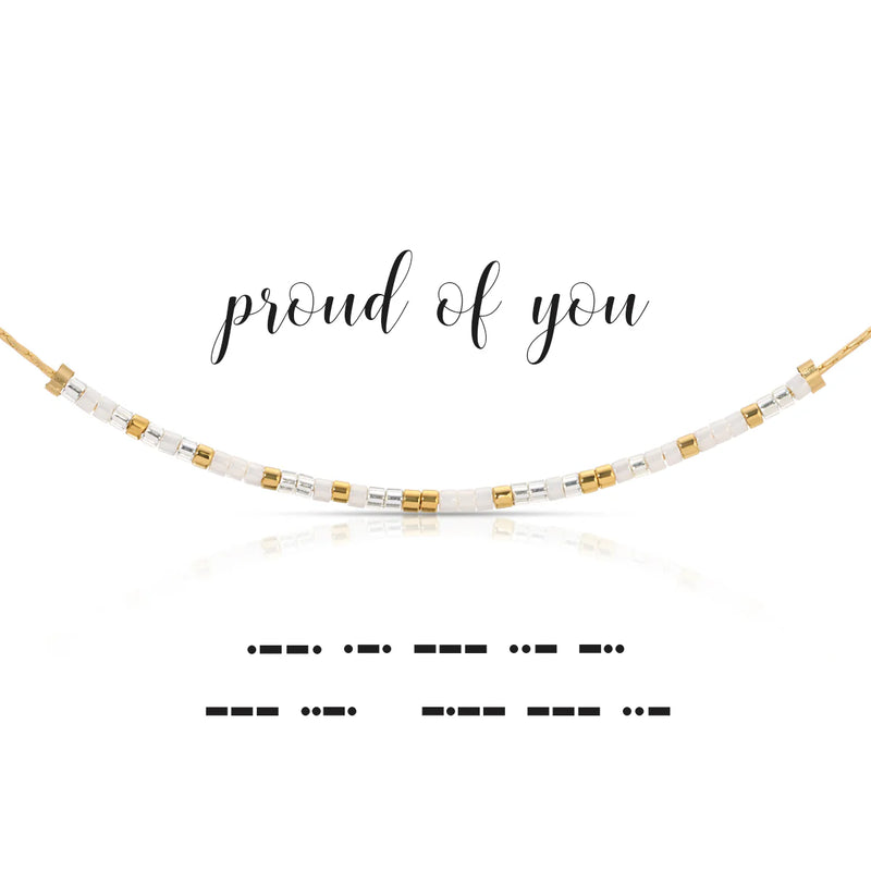 Proud of You Dot & Dash Morse Code Necklace
