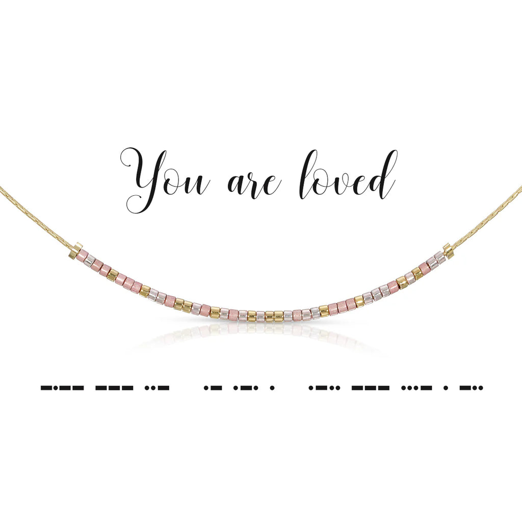 You Are Loved Dot & Dash Morse Code Necklace