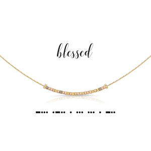Blessed Dot & Dash Morse Code Necklace