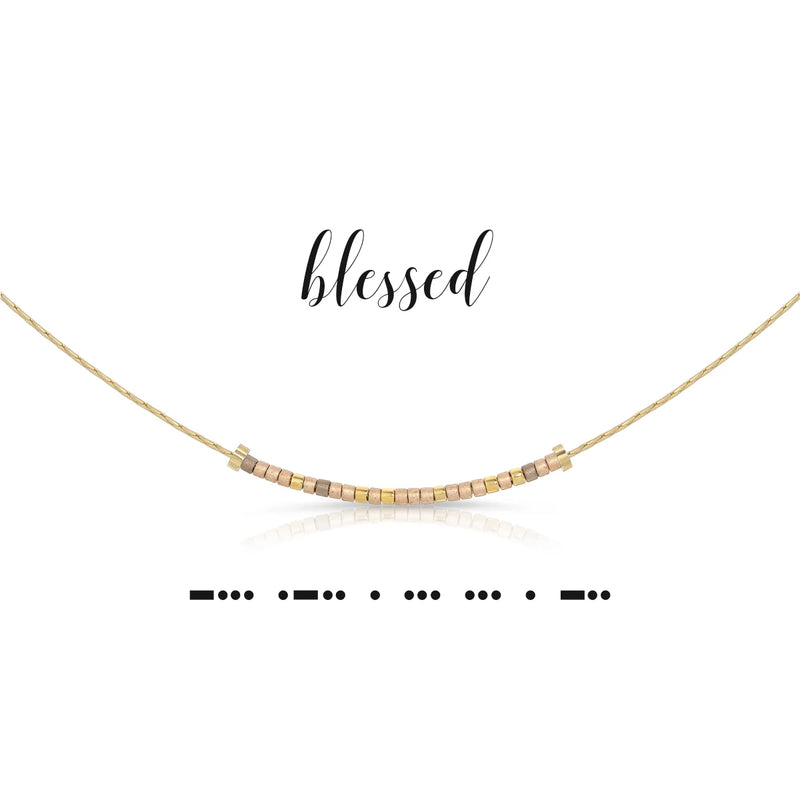 Blessed Dot & Dash Morse Code Necklace