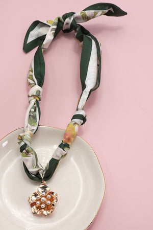 Petal & Pearl Scarf Necklace