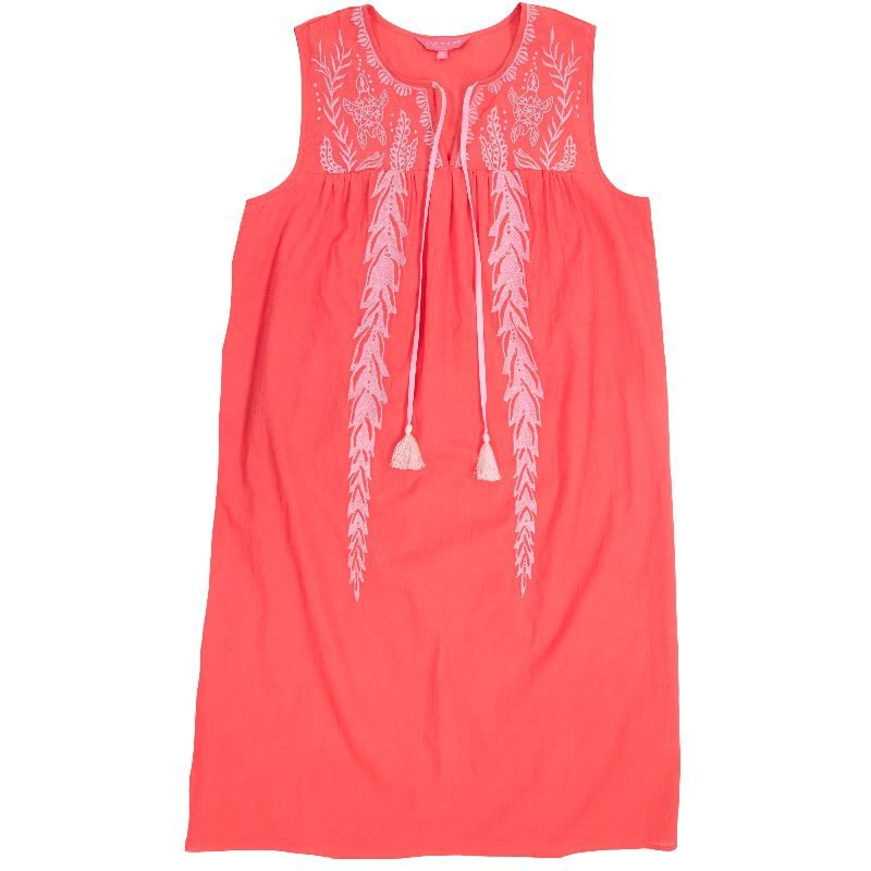 Cherry Simply Southern Embroidered Tassel Dress