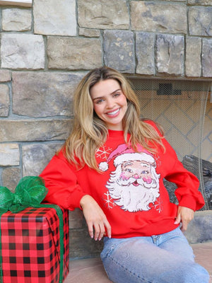 Santa Simply Southern Sequin Crew Neck Pullover