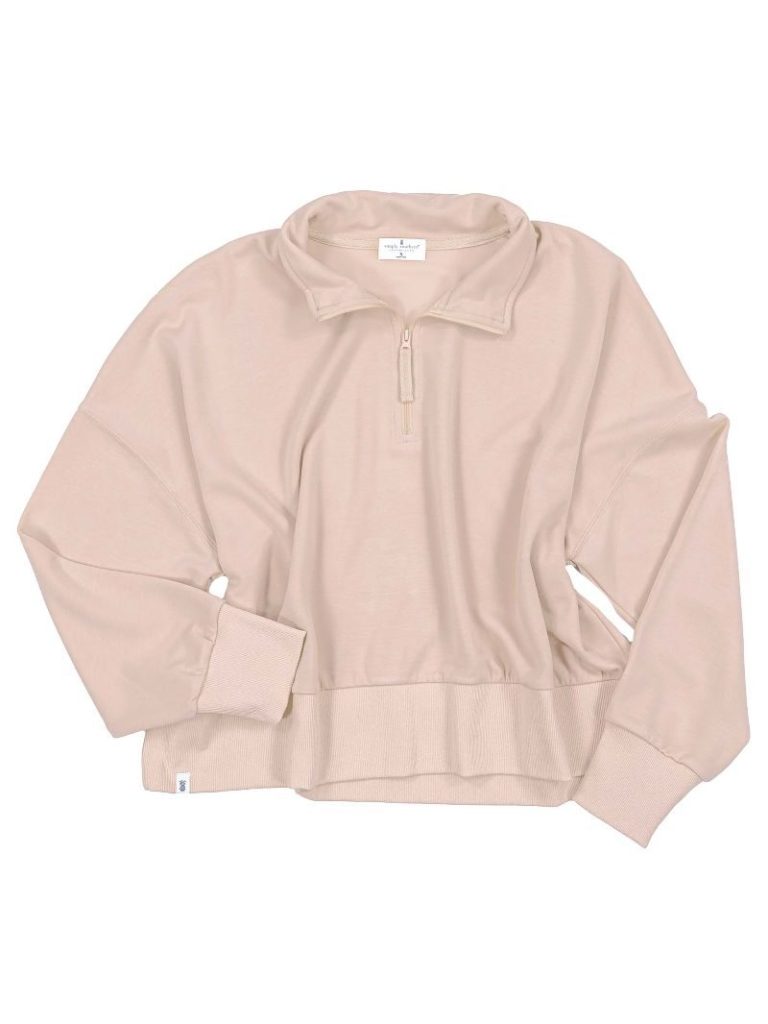 Cream Simply Southern Quarter-Zip Pullover