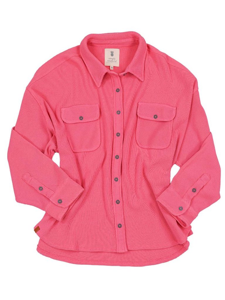 Pink Waffle Simply Southern Shacket