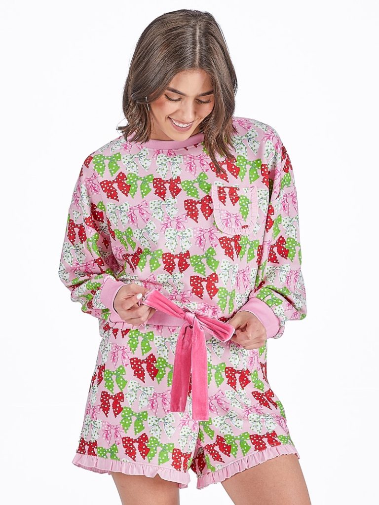 Dots Simply Southern Ruffle Holiday Pajama Set