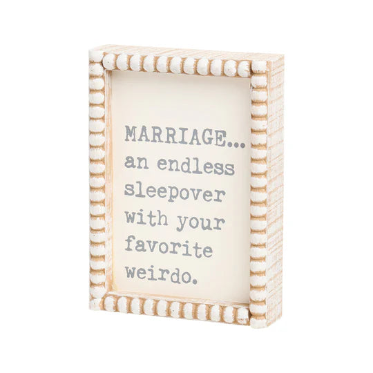 Marriage Beaded Block Sign