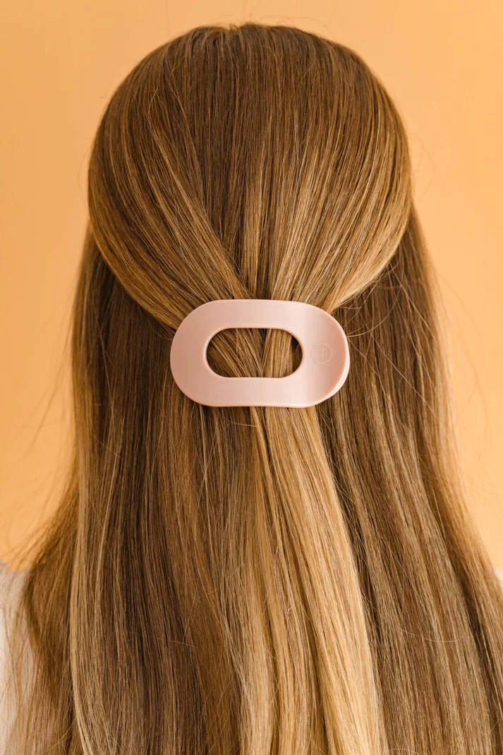 Teleties Pearly Pink Flat Round Hair Clip