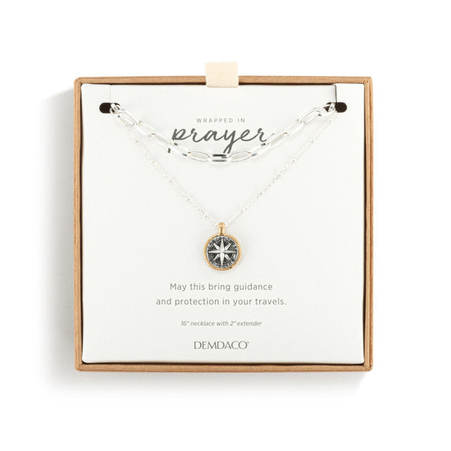 Wrapped in Prayer Protect & Guide Silver Necklace