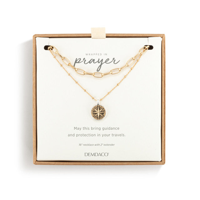 Wrapped in PrayerProtect & Guide Gold Necklace
