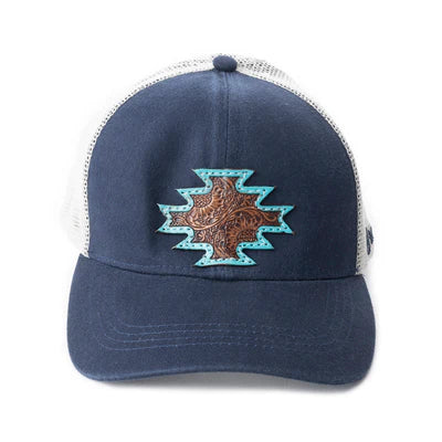 Jenson Hill Navy & Off White Myra Hat