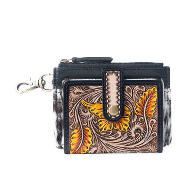 Wildflowers of the Prairie Black & Brown Myra Credit Card Holder