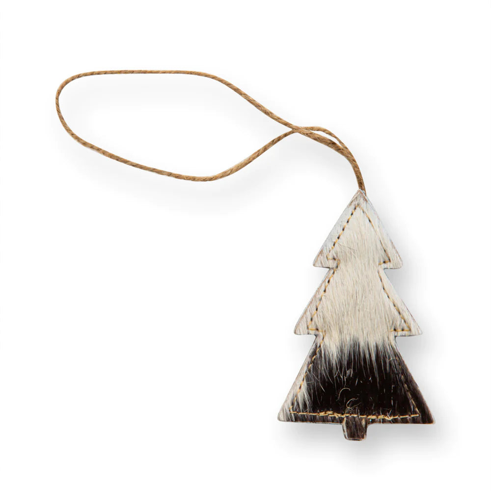 Myra Black Hair-On Hide Christmas Tree Ornament Set