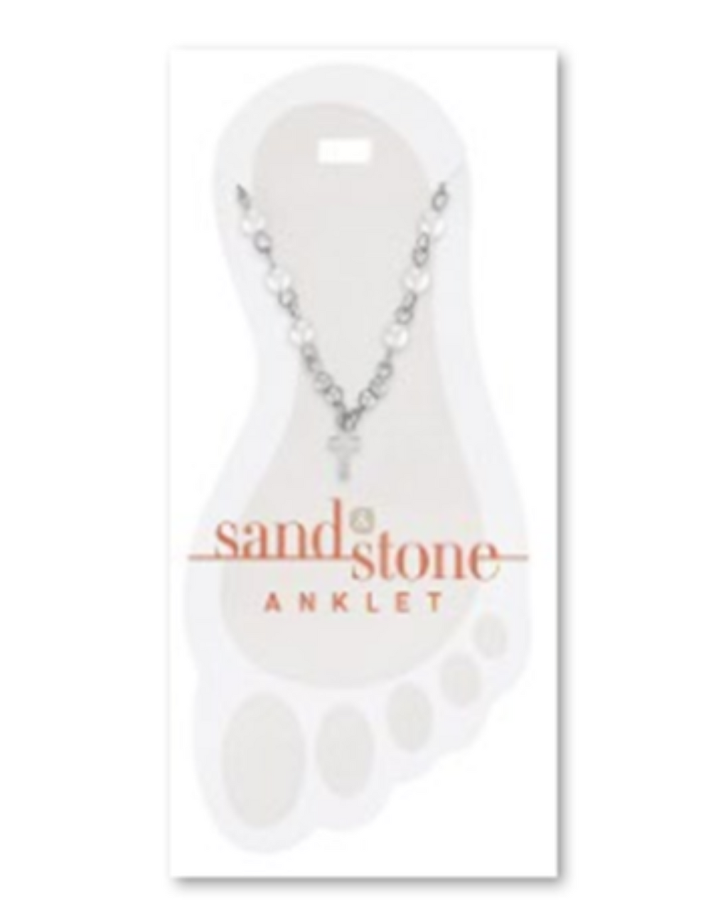 Silver Cross Dangle Sand & Stone Anklet