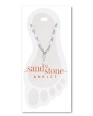 Silver Cross Dangle Sand & Stone Anklet