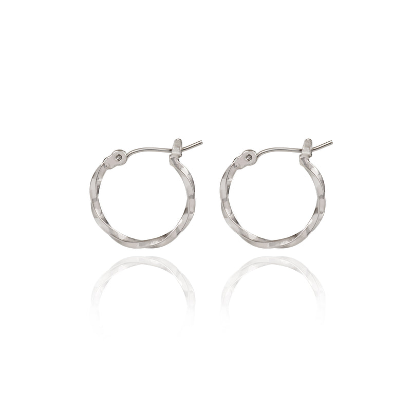 Small Twisted Hoop Spirit by Silver Forest Earrings