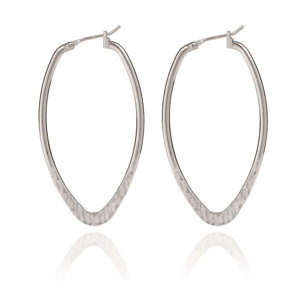Hammered Olive Hoop Spirit by Silver Forest Earrings