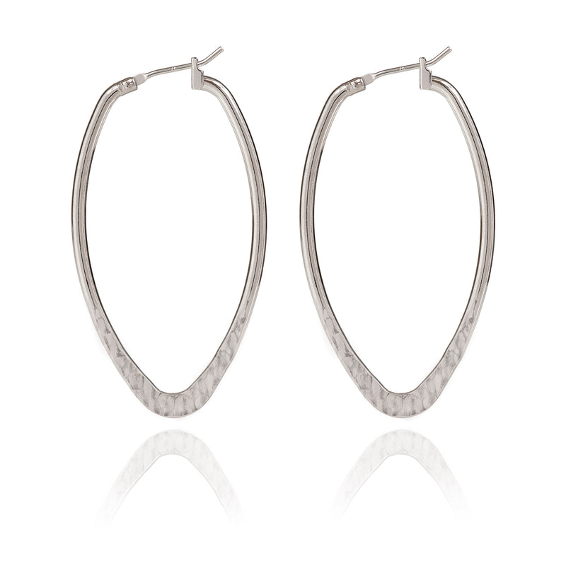 Hammered Olive Hoop Spirit by Silver Forest Earrings
