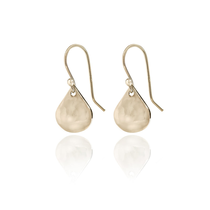 Small Hammered Tear Spirit by Silver Forest Earrings