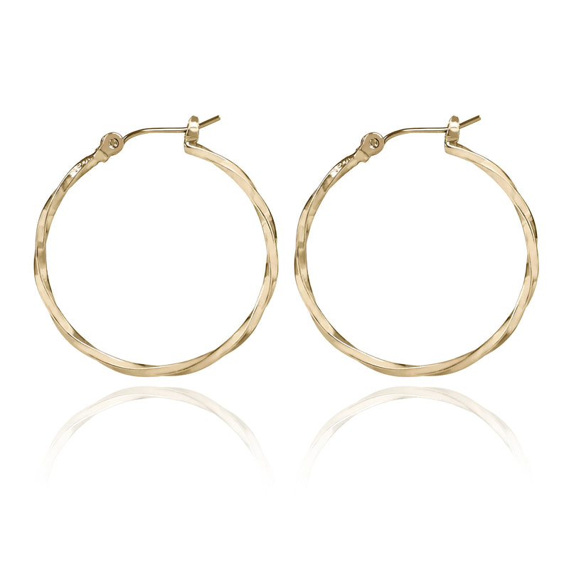 Medium Twisted Hoop Spirit by Silver Forest Earrings