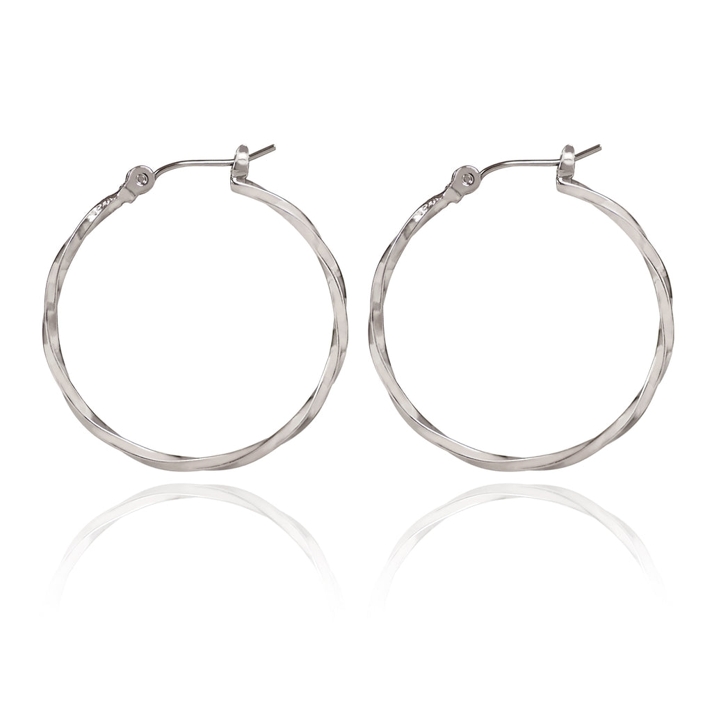 Medium Twisted Hoop Spirit by Silver Forest Earrings