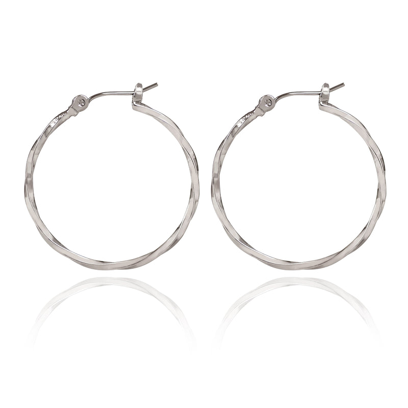 Medium Twisted Hoop Spirit by Silver Forest Earrings