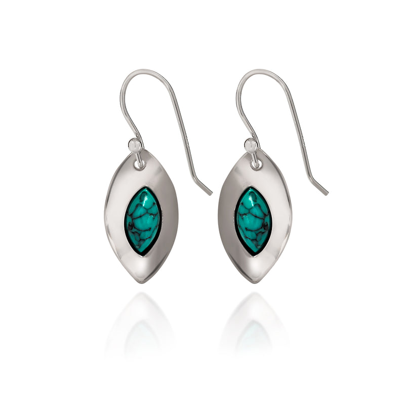 Turquoise Stone Spirit by Silver Forest Earrings