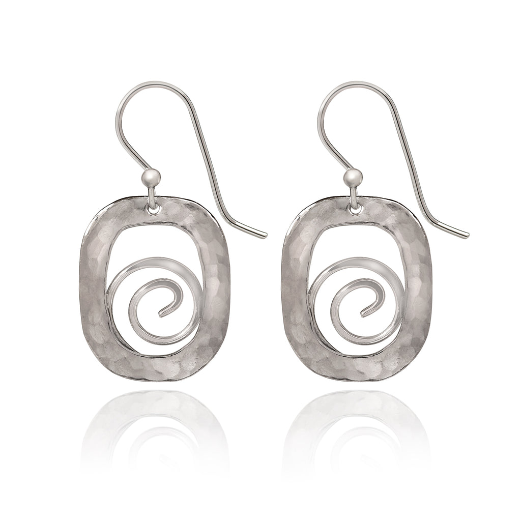 Coil In Square Spirit by Silver Forest Earrings