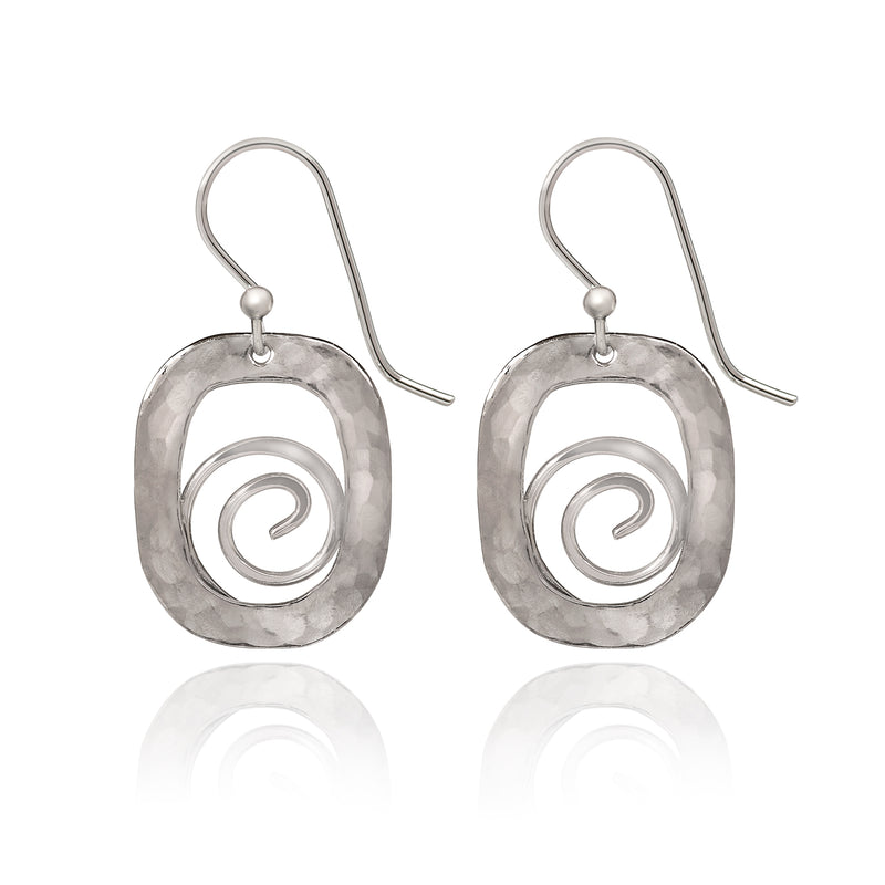 Coil In Square Spirit by Silver Forest Earrings