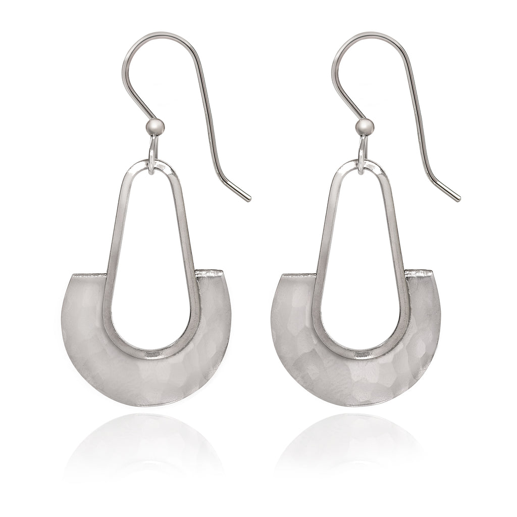 Tear With Half Round Spirit by Silver Forest Earrings