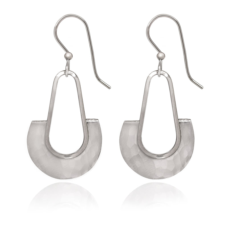 Tear With Half Round Spirit by Silver Forest Earrings
