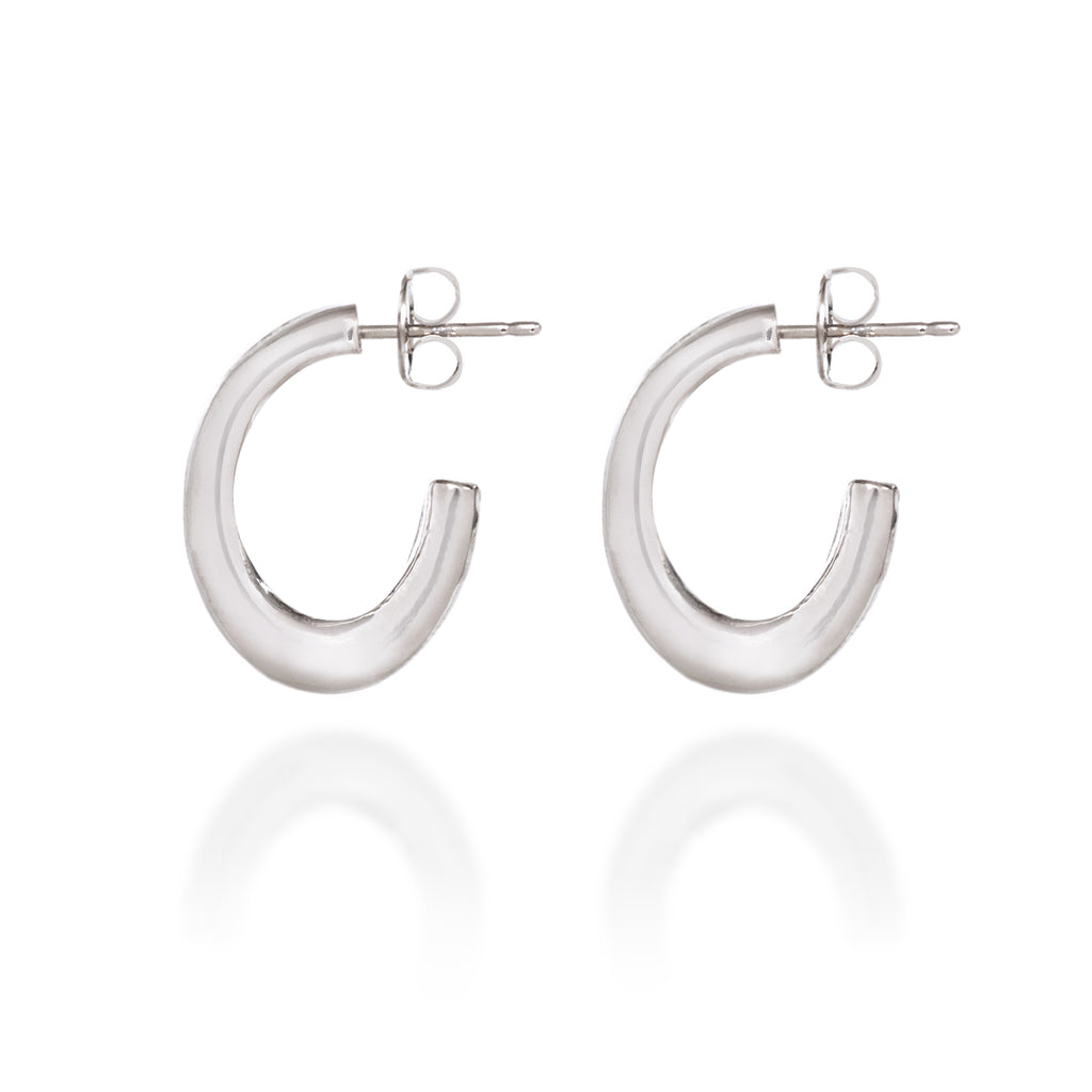 Sculpted Modern Hoop Spirit by Silver Forest Earrings