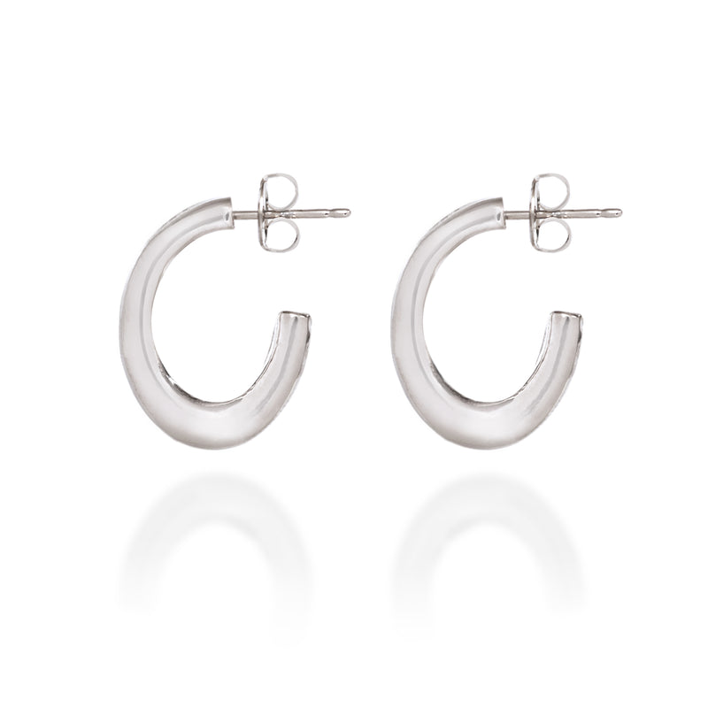 Sculpted Modern Hoop Spirit by Silver Forest Earrings
