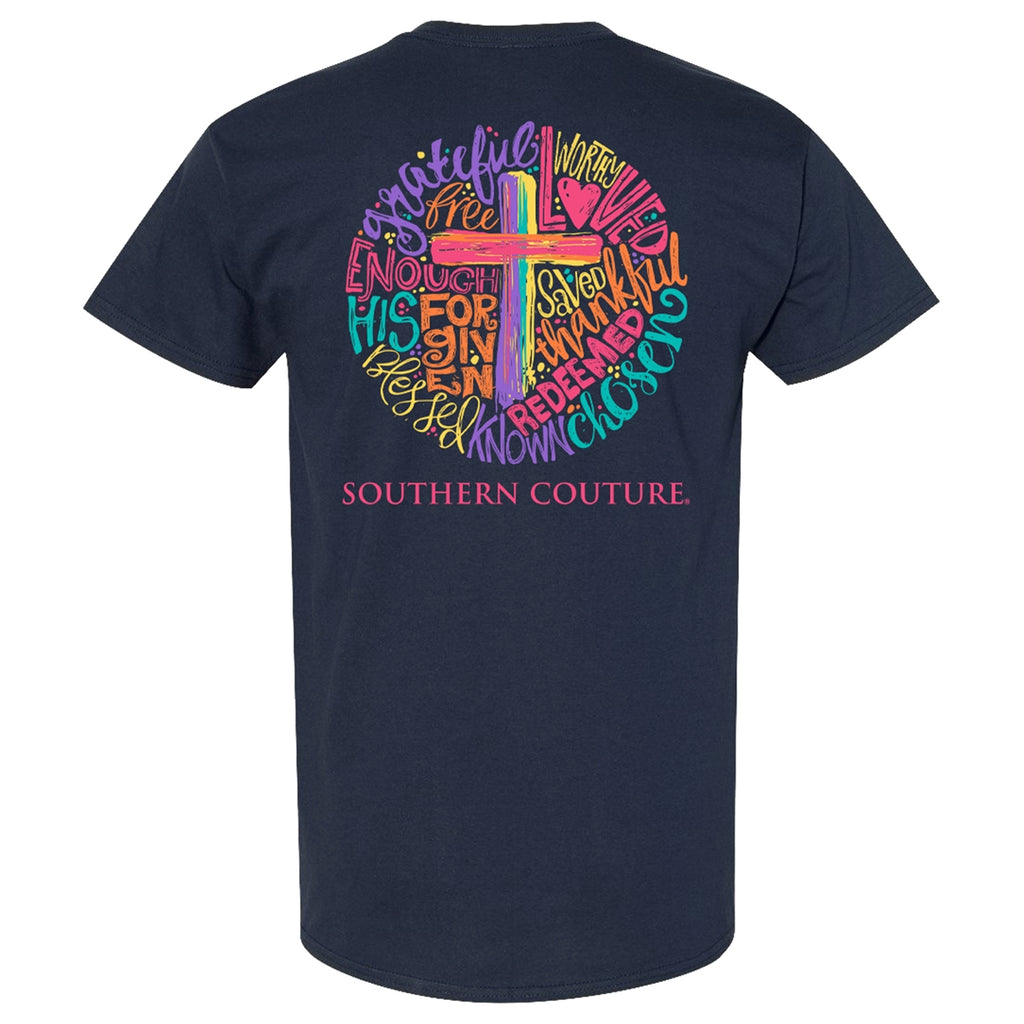 Brushstroke Cross Circle Southern Couture Tee
